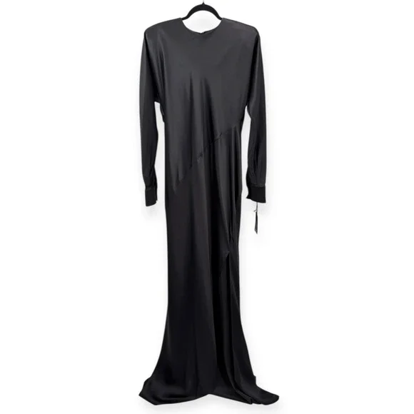 NWT Valentino Garavani Black Silk Satin Gown Le Noir Fall 24 $11,500 - Size US 8 - Picture 6 of 16